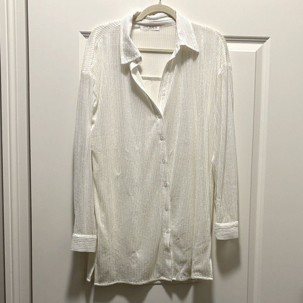 12th Tribe Shimmering White Blouse